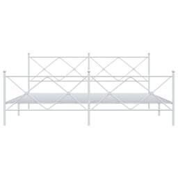 Berkfield Home Metal Bed Frame without Mattress with Footboard White 193x203cm - Size: 193x203 cm - thumbnail 4