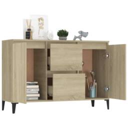 Berkfield Home Sideboard Sonoma Oak 104x35x70 cm Engineered Wood in Natural - Size: 104 x 35 x 70 cm
