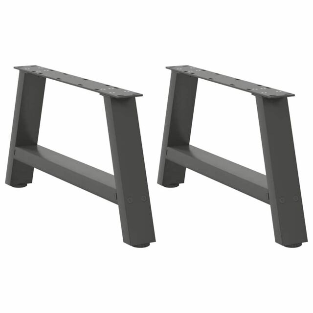 Berkfield Home Coffee Table Legs A-Shaped 2 pcs Anthracite¬†60x(30-31) cm Steel in Black - image 1