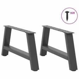 Berkfield Home Coffee Table Legs A-Shaped 2 pcs Anthracite¬†60x(30-31) cm Steel in Black - thumbnail 3