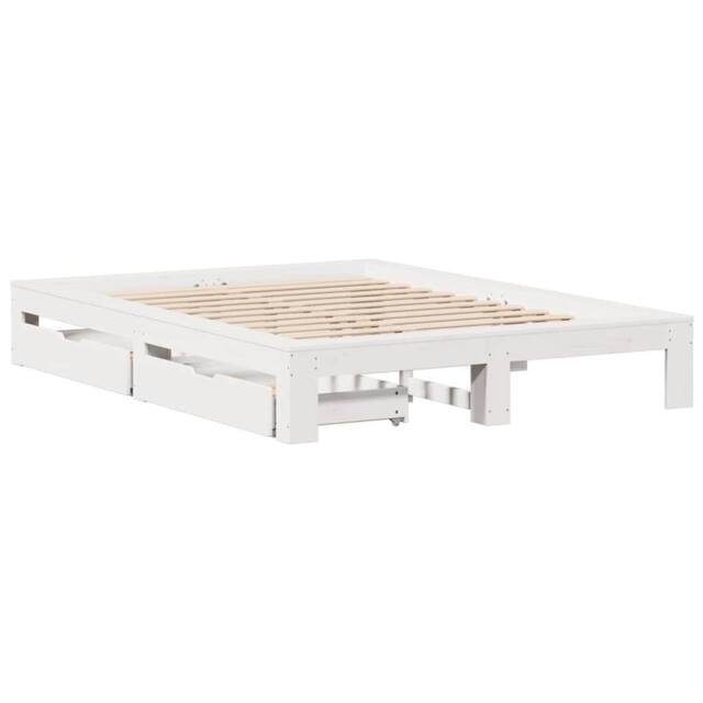 Berkfield Home Full Bed Frame without Mattress White 150x200 cm King Size Solid - image 1
