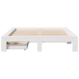 Berkfield Home Full Bed Frame without Mattress White 150x200 cm King Size Solid - thumbnail 4