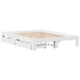 Berkfield Home Full Bed Frame without Mattress White 150x200 cm King Size Solid - thumbnail 1