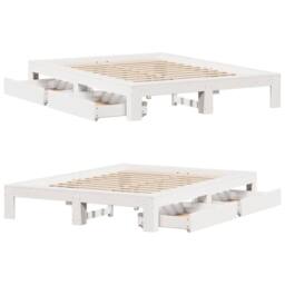Berkfield Home Full Bed Frame without Mattress White 150x200 cm King Size Solid - thumbnail 9