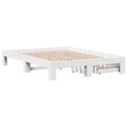 Berkfield Home Full Bed Frame without Mattress White 150x200 cm King Size Solid - thumbnail 8