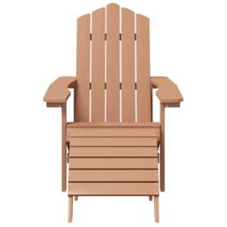 Berkfield Home Garden Adirondack Chairs with Footstool & Table HDPE Brown - thumbnail 4