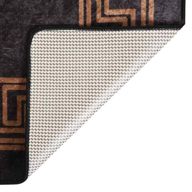 Berkfield Home Rug Washable 120x180 cm Black & Gold Anti Slip - Size: 100 cm diameter - image 1