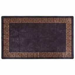 Berkfield Home Rug Washable 120x180 cm Black & Gold Anti Slip - Size: 100 cm diameter - thumbnail 2