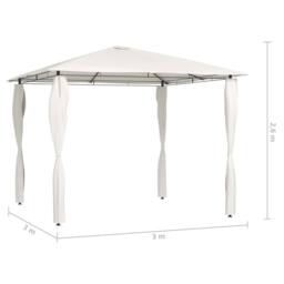 Berkfield Home Gazebo with Post Covers 3x3x2.6 m Cream 160 g/m ² - thumbnail 4