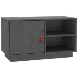 Berkfield Home TV Cabinet Grey 70x34x40 cm Solid Wood Pine - Size: 70 x 34 x 40 cm - thumbnail 3