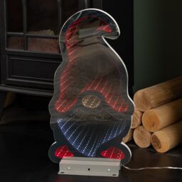 Samuel Alexander 40cm LED Infinity Christmas Gonk Light Decoration with Red Hat & Metal Stand - thumbnail 8