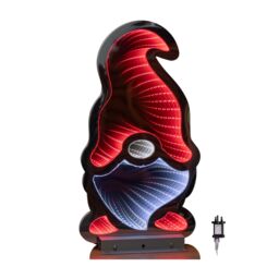 Samuel Alexander 40cm LED Infinity Christmas Gonk Light Decoration with Red Hat & Metal Stand - thumbnail 9