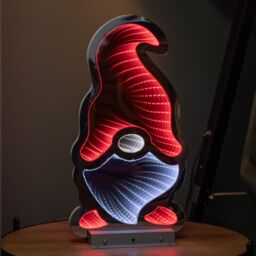 Samuel Alexander 40cm LED Infinity Christmas Gonk Light Decoration with Red Hat & Metal Stand - thumbnail 1