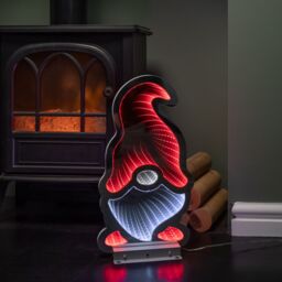Samuel Alexander 40cm LED Infinity Christmas Gonk Light Decoration with Red Hat & Metal Stand - thumbnail 3