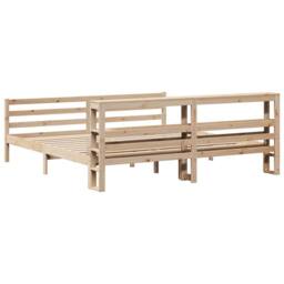 Berkfield Home Bed Frame without Mattress 200x200 cm Solid Wood Pine in Light Tan - thumbnail 6