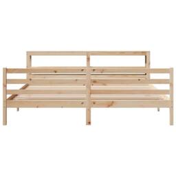 Berkfield Home Bed Frame without Mattress 200x200 cm Solid Wood Pine in Light Tan - thumbnail 4