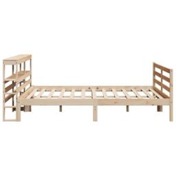 Berkfield Home Bed Frame without Mattress 200x200 cm Solid Wood Pine in Light Tan - thumbnail 5
