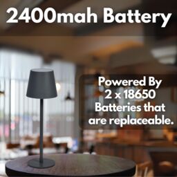 Marco Paul Pack of 2 Slate Metal Rechargeable Table Lamp 33cm in Grey - thumbnail 6