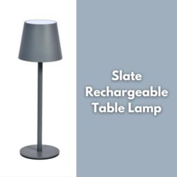 Marco Paul Pack of 2 Slate Metal Rechargeable Table Lamp 33cm in Grey - thumbnail 3