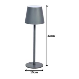 Marco Paul Pack of 2 Slate Metal Rechargeable Table Lamp 33cm in Grey - thumbnail 2