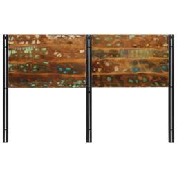 Berkfield Home Headboard 160 cm Solid Wood Reclaimed & Iron in Brown - thumbnail 4