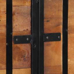 Berkfield Home Headboard 160 cm Solid Wood Reclaimed & Iron in Brown - thumbnail 7