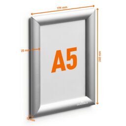 Durable Aluminium Snap Frame Retail Clip Poster Holder Notice Board - A5 Silver - Size: 1 Pack - thumbnail 4