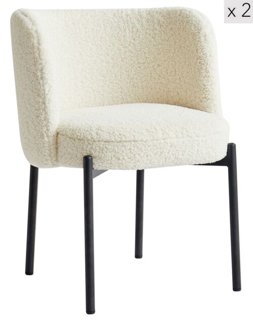 Nordlys Set of 2 Scandinavian Metal Dining Room Chairs in White - image 1