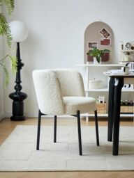 Nordlys Set of 2 Scandinavian Metal Dining Room Chairs in White - thumbnail 4