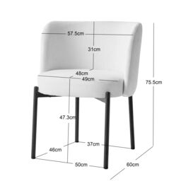 Nordlys Set of 2 Scandinavian Metal Dining Room Chairs in White - thumbnail 5