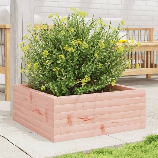 Berkfield Home Decorative Garden Planter 60x60x23 cm Solid Wood Douglas in Light Tan - Size: 60 x 60 x 23 cm - image 1