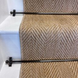 RainbowHome Herringbone New England Beige Stair Runner with Self-Colour Edge - Size: 50 cm x 700 cm - thumbnail 2
