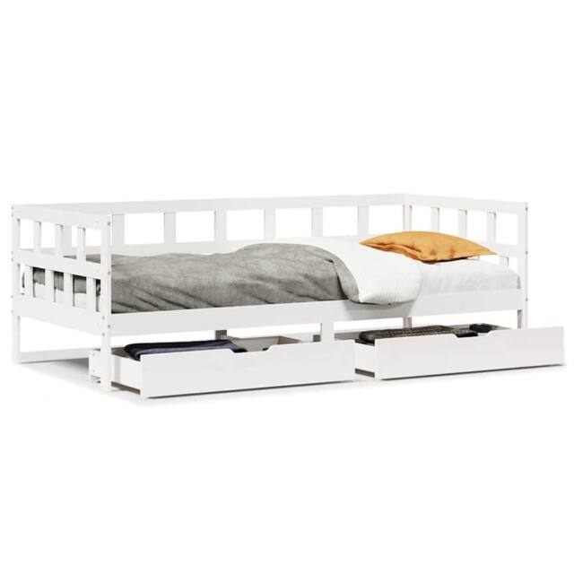 Berkfield Home Daybed with Drawers without Mattress White 90x200 cm Solid Wood - image 1