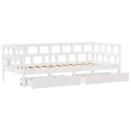 Berkfield Home Daybed with Drawers without Mattress White 90x200 cm Solid Wood - thumbnail 9