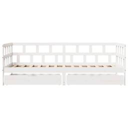 Berkfield Home Daybed with Drawers without Mattress White 90x200 cm Solid Wood - thumbnail 4