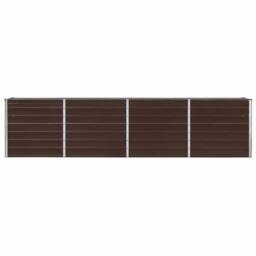 Berkfield Home Raised Garden Bed 320x40x77 cm Galvanised Steel Brown - Size: 320 x 40 x 77 cm - thumbnail 5