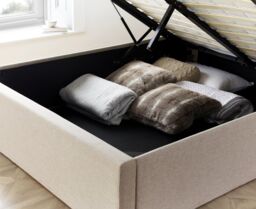 Rest Relax Wilford Oatmeal Fabric Ottoman Bed in Natural - Size: King - thumbnail 6