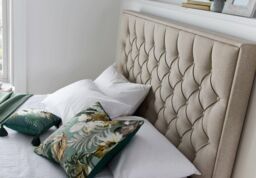 Rest Relax Wilford Oatmeal Fabric Ottoman Bed in Natural - Size: King - thumbnail 4