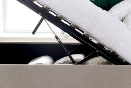 Rest Relax Wilford Oatmeal Fabric Ottoman Bed in Natural - Size: King - thumbnail 5