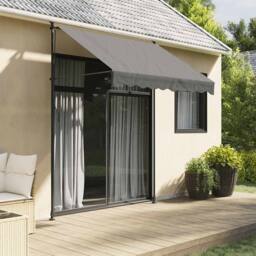 Berkfield Home Retractable Awning Anthracite 200x150 cm Fabric & Steel in Dark Grey - thumbnail 2