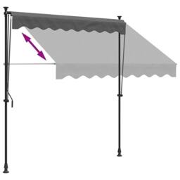 Berkfield Home Retractable Awning Anthracite 200x150 cm Fabric & Steel in Dark Grey - thumbnail 6