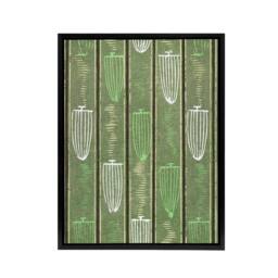"Artery8 Green Shima Textile Pattern Framed Canvas Wall Art Print Korin - Size: W18"" x H24""" - thumbnail 1