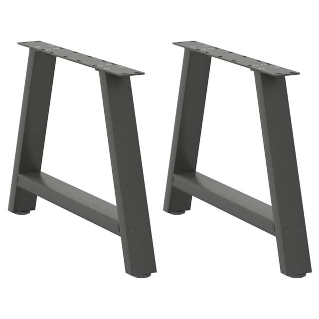 Berkfield Home Coffee Table Legs A-Shaped 2 pcs Anthracite¬†70x(42-43) cm Steel in Black - image 1