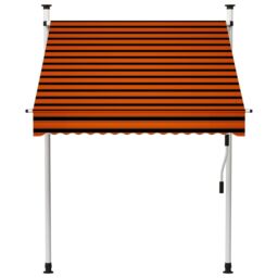 Berkfield Home Manual Retractable Awning 150 cm Orange & Brown - thumbnail 2
