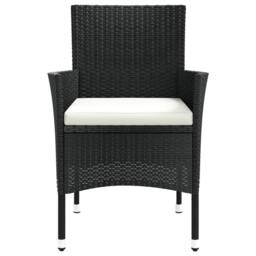 Berkfield Home Garden Chairs with Cushions 2 pcs Black Poly Rattan - thumbnail 4