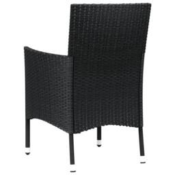Berkfield Home Garden Chairs with Cushions 2 pcs Black Poly Rattan - thumbnail 6