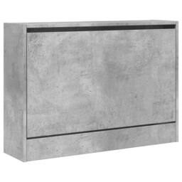 Berkfield Home Shoe Cabinet Concrete Grey 80x21x57 cm Engineered Wood - Size: 80 x 21 x 57 cm - thumbnail 4