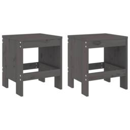 Berkfield Home Garden Stools 2 pcs Grey 40x36x45 cm Solid Wood Pine - Size: 40 x 36 x 45 cm