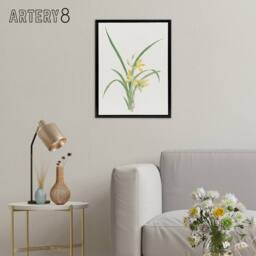 "Artery8 Yellow Lilies Framed Canvas Wall Art Print Vintage Japanese Botanical - Size: W18"" x H24""" - thumbnail 3