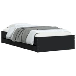 Berkfield Home Bed Frame with Drawers without Mattress Black 100x200 cm - thumbnail 3